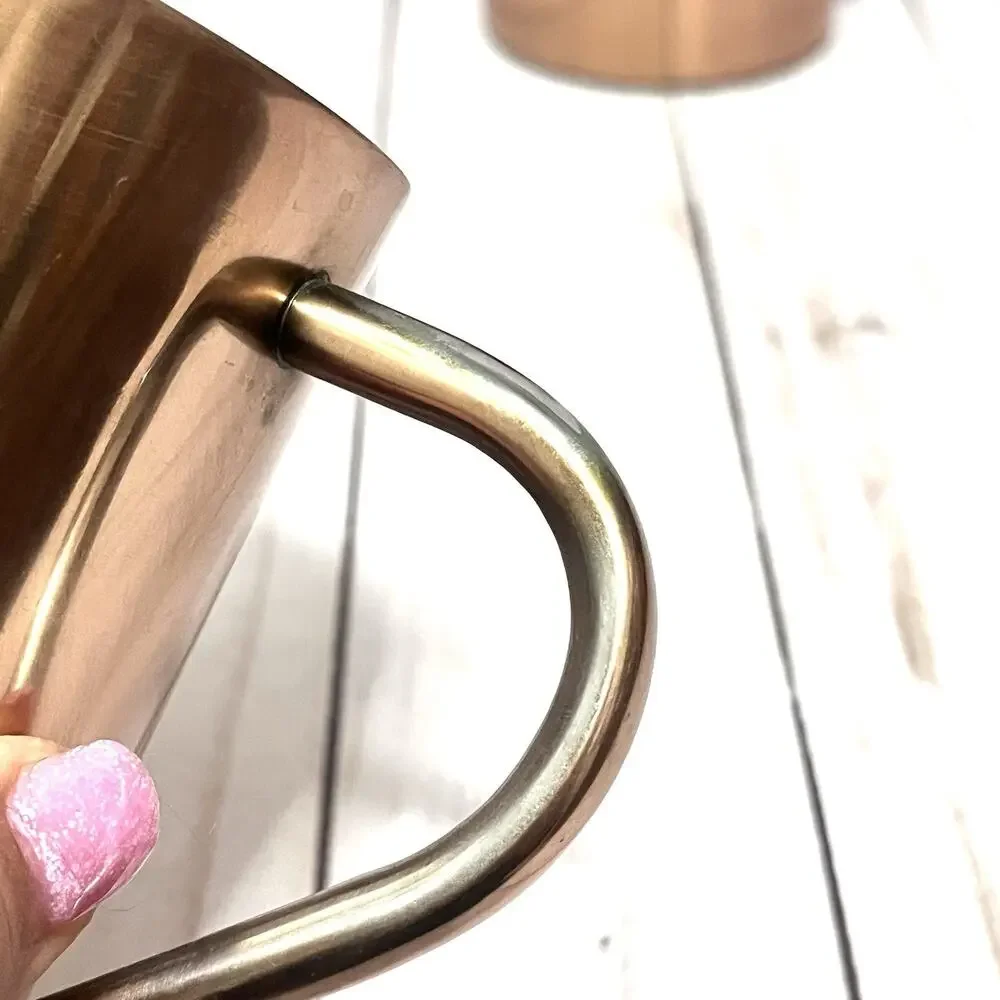 STOLI VODKA Moscow Mule Mugs COPPER OVER STAINLESS STEEL - 4” Tall - Set Of 2